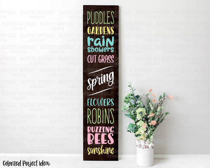 Spring Things Porch Sign, Digital download, SVG Cricut cut file, Silhouette, Door leaner design