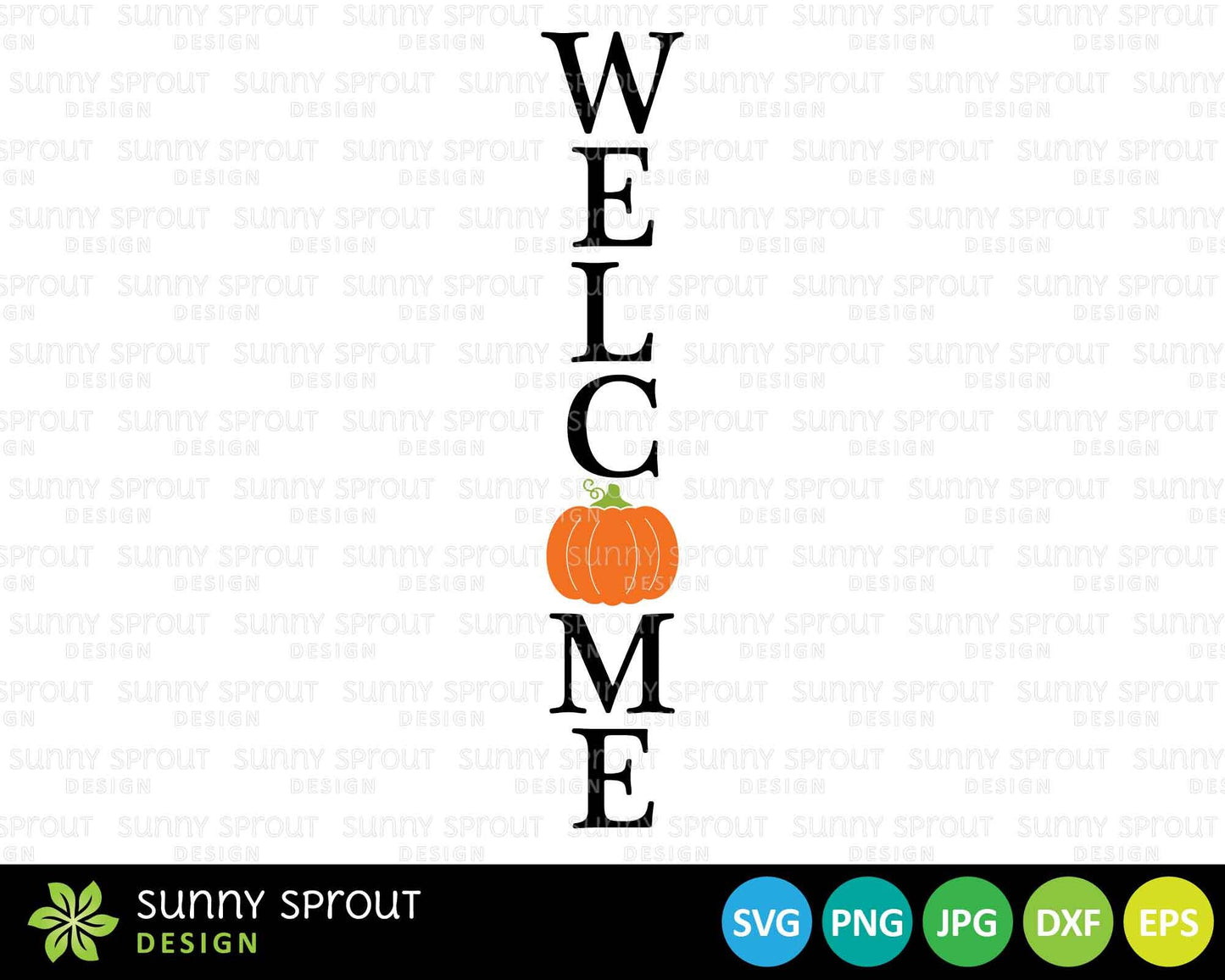 Welcome Pumpkin Porch Sign, Digital Download, Cricut SVG Cut File, Silhouette, Vertical Door Leaner Design