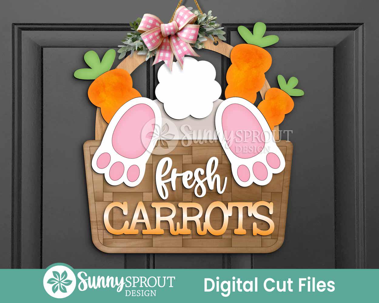 Easter Sign Bundle 7, Round door hanger svg, Glowforge laser file, Cricut cut file, Spring welcome sign svg, Easter bunny