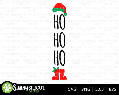 Ho Ho Ho Santa Hat Porch Sign, Digital download, Cricut cut file, Silhouette, Christmas door leaner design