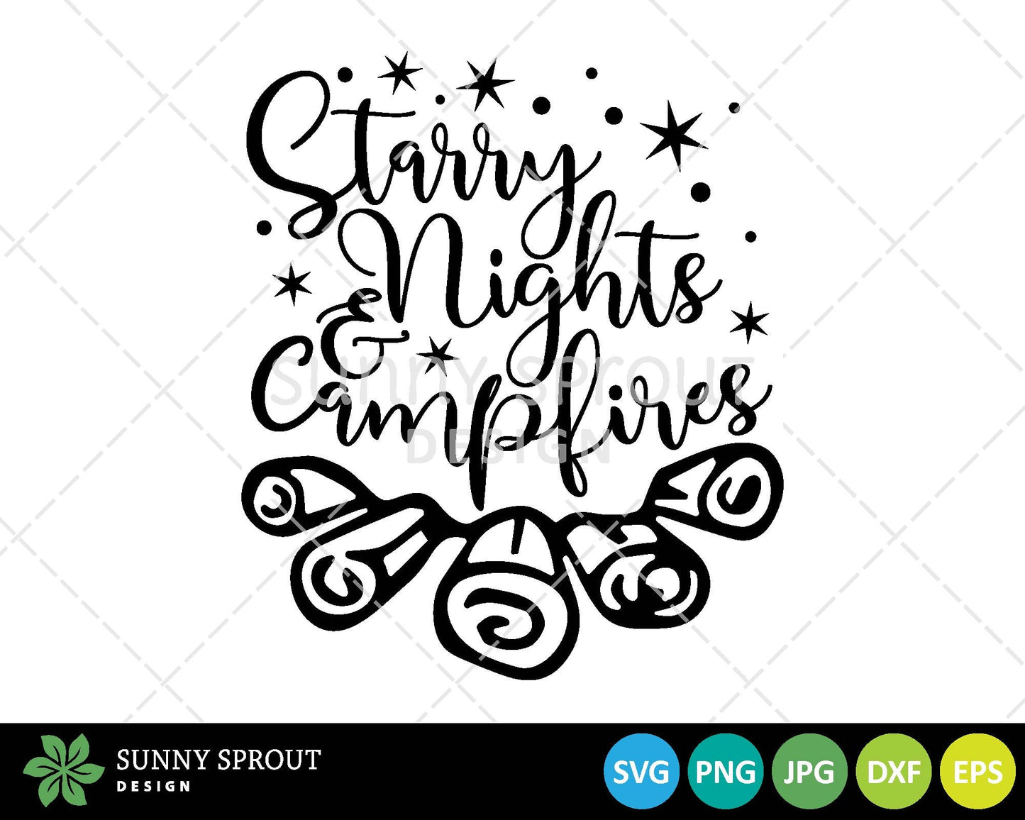 Starry Nights & Campfires SVG, Digital download, Cricut SVG cut file, Silhouette, Camping shirt design, Mug design, Vinyl cut file