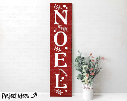 Noel Pine Berries Porch Sign, Digital download, Cricut SVG cut file, Silhouette, Christmas door leaner design