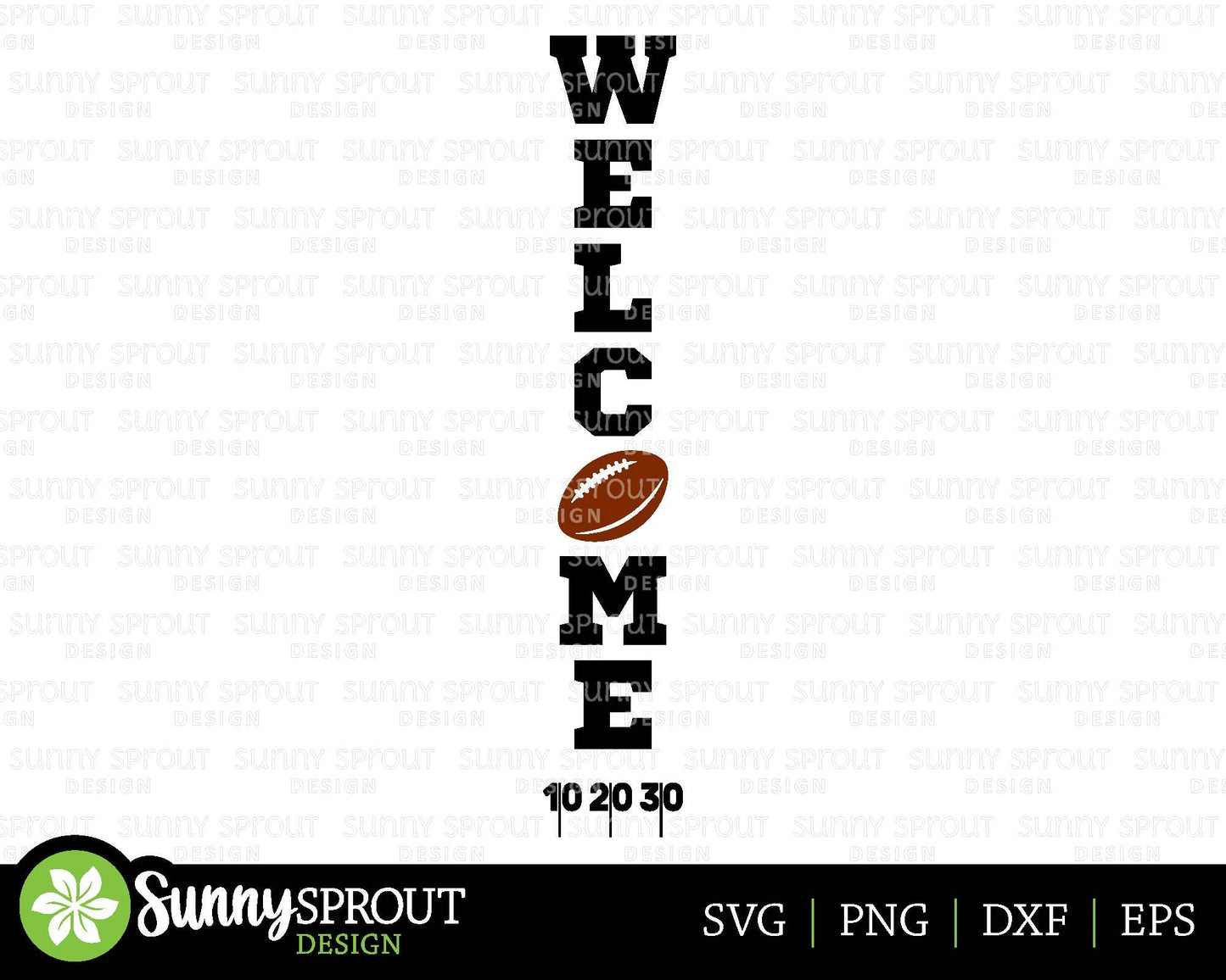 Welcome Football Porch Sign, Digital download, Cricut SVG cut file, Silhouette, Vertical door leaner design, Sports decor