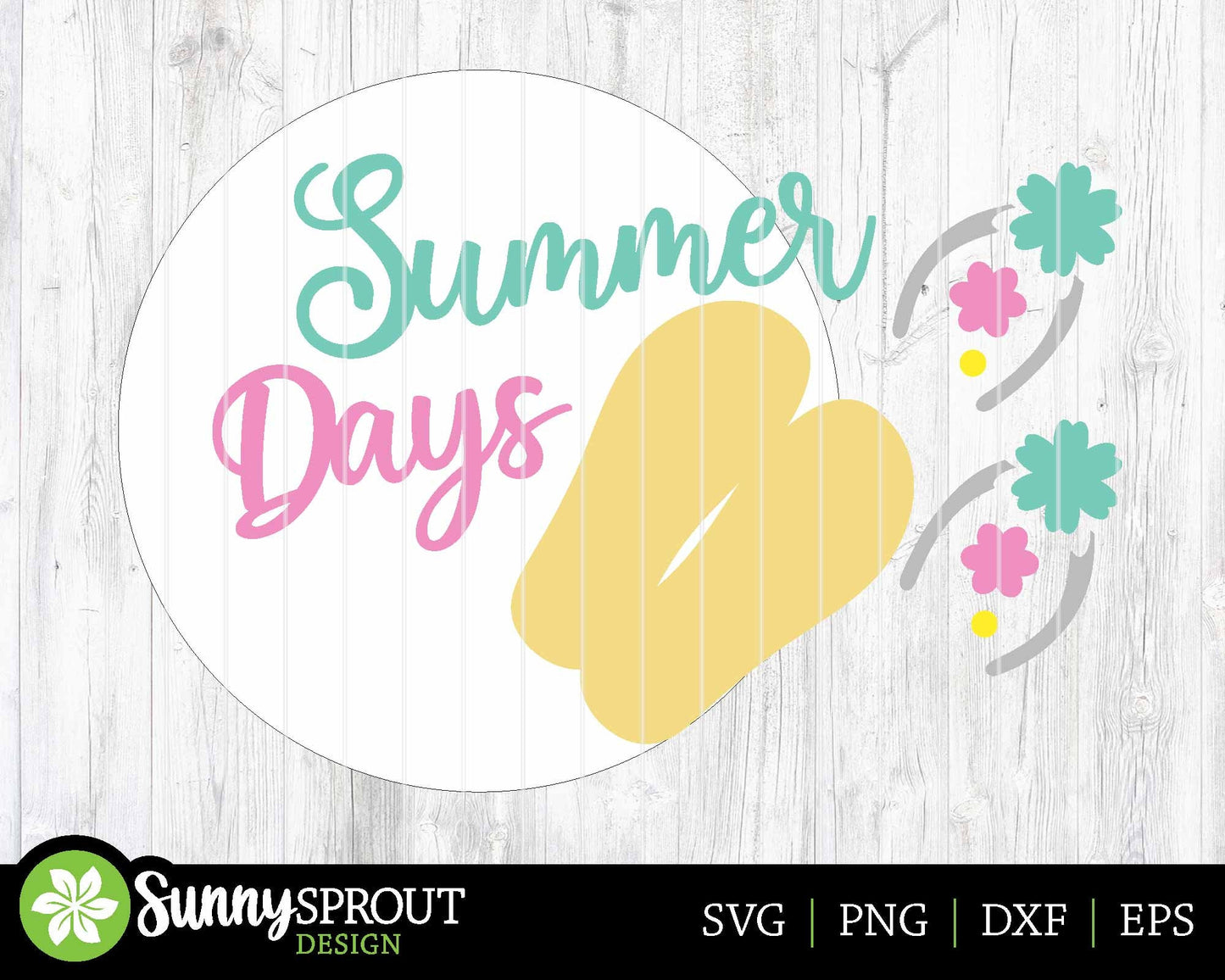Summer Days Flip Flops Sign, Digital Download, SVG Laser Cut File, Cricut, Beach Round Door Hanger Design