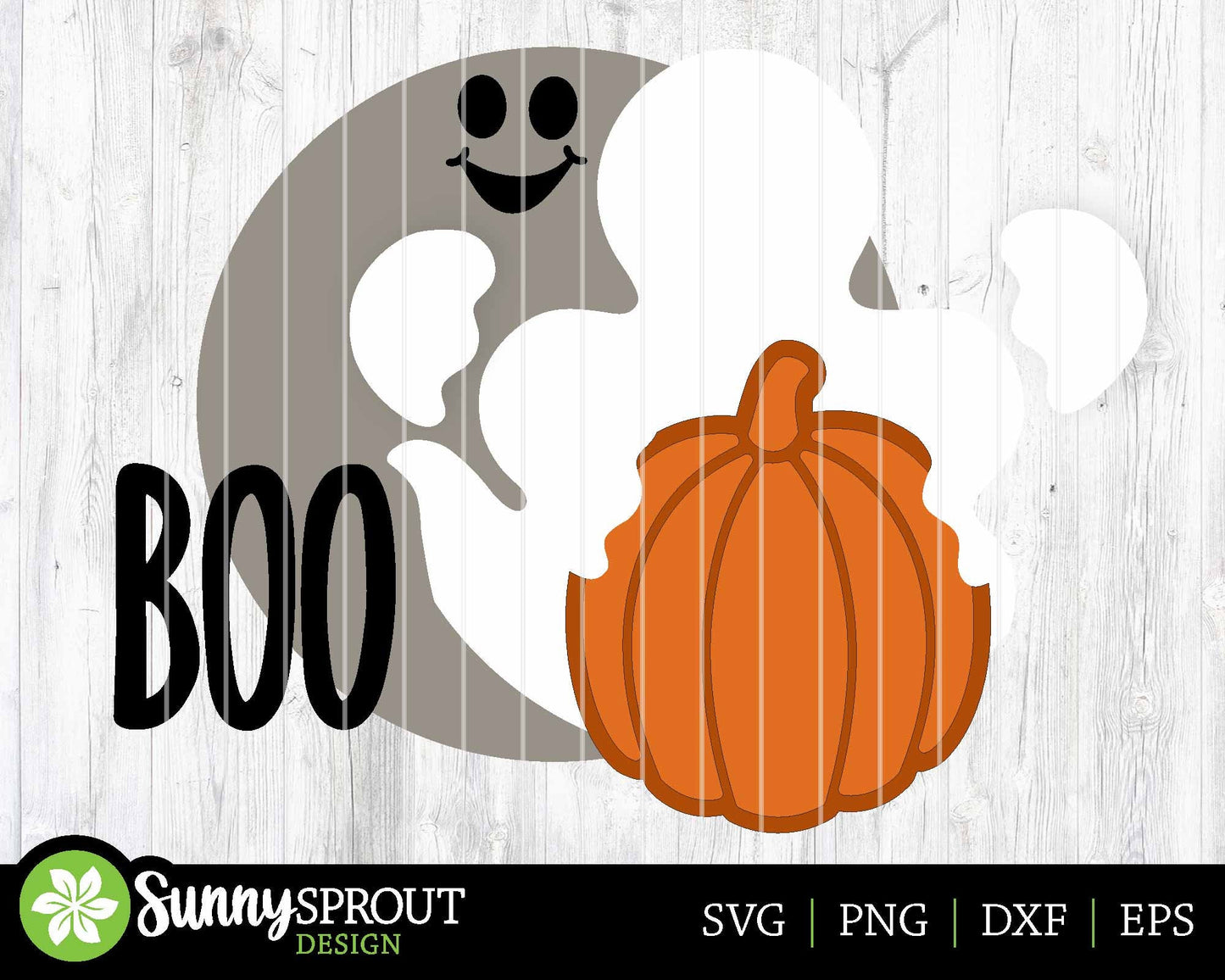 Boo Ghost Pumpkin Sign, Digital Download, SVG Laser Cut File, Cricut, Round Halloween Door Hanger Design