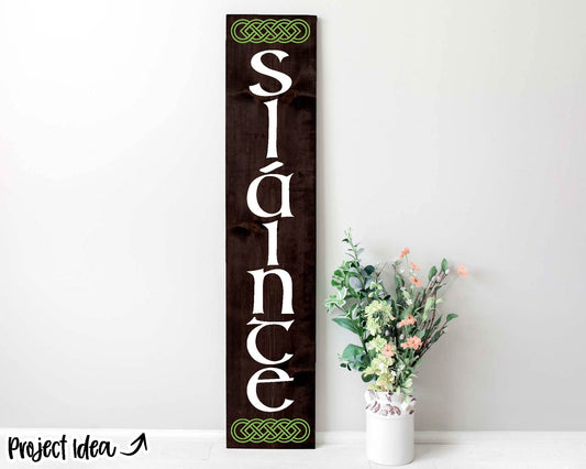 Slainte Porch Sign SVG, Digital download, Cricut cut file, Silhouette, Irish Celtic St. Patrick's Day door leaner design