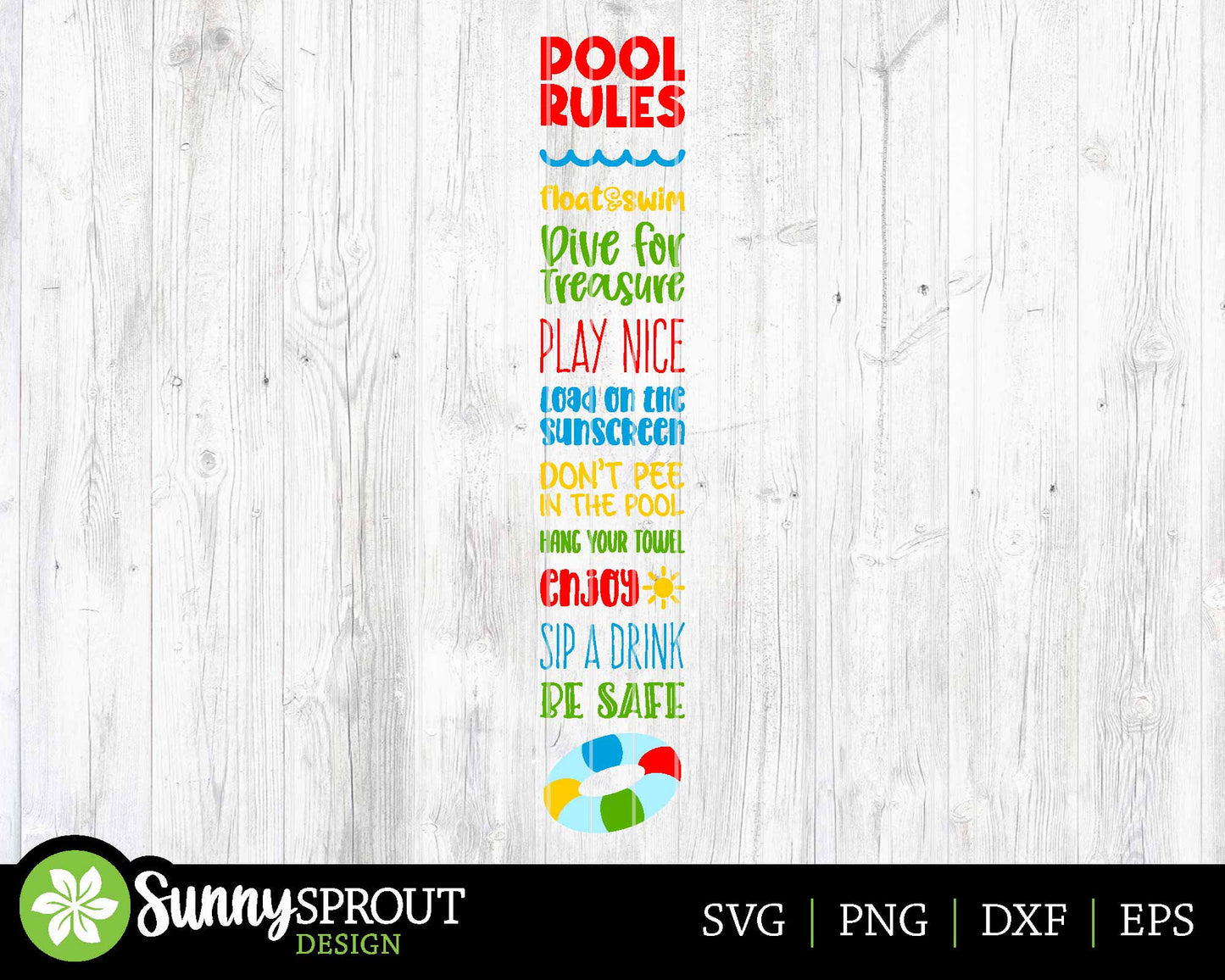 Pool Rules Word Art Sign, Digital Download, Cricut SVG Cut File, Summer Vertical Porch Leaner Design