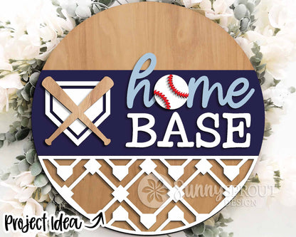 Baseball Softball Laser Sign Bundle, Round door hanger svg, Glowforge laser file, Cricut cut file, Ballfield welcome sign