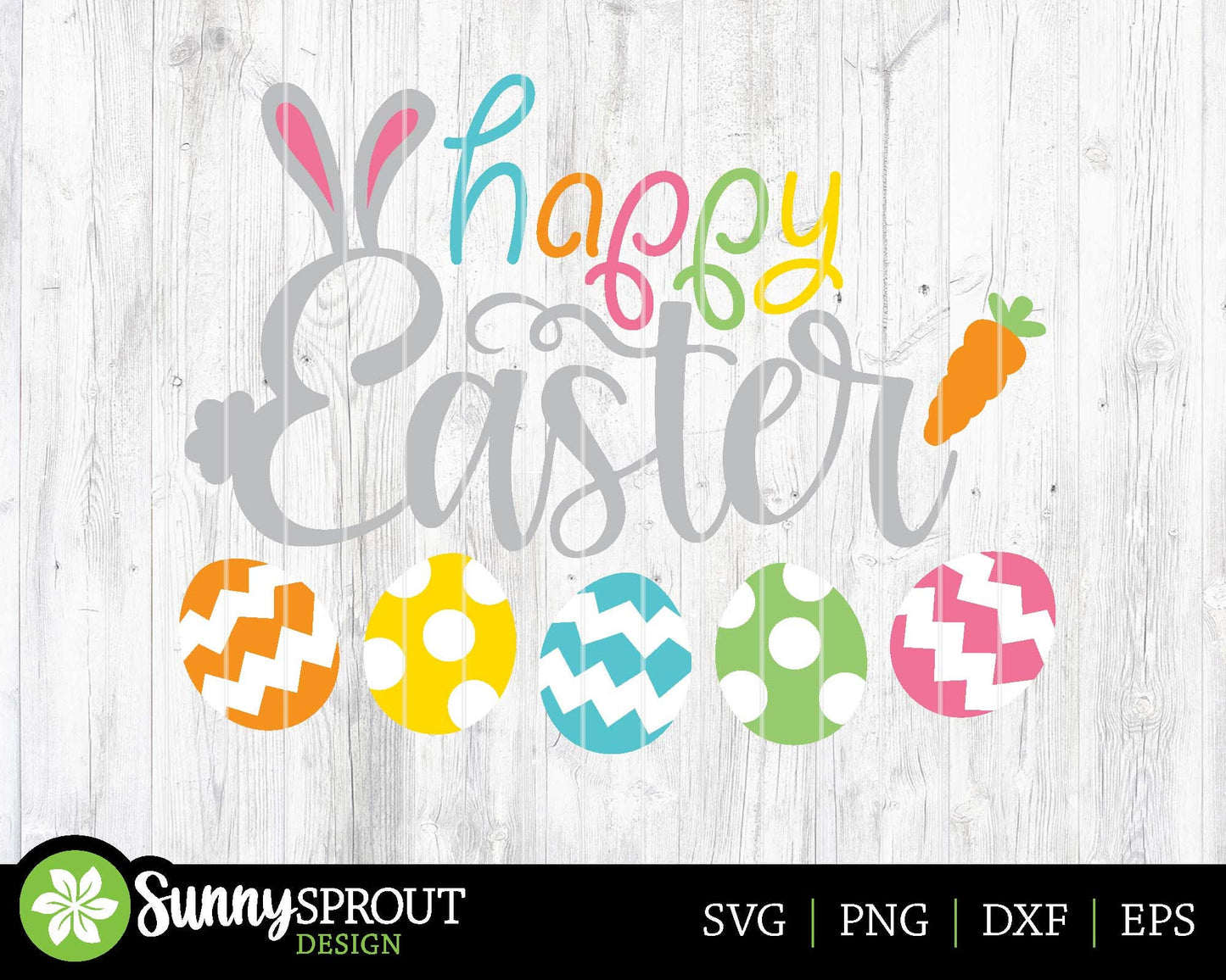 Happy Easter Bunny Eggs SVG, Digital download, Cricut cut file, Silhouette, Door sign design