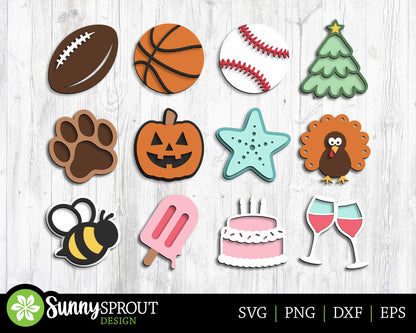 Home Sweet Home Interchangeable Graphics Porch Sign, Digital Download, SVG Laser Cut File, Cricut, Seasonal Design