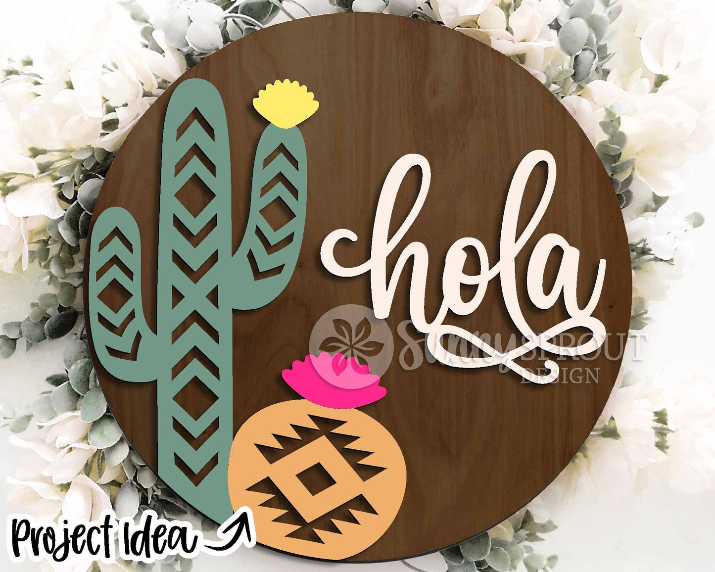 Southwestern Laser Sign Bundle, Round door hanger svg, Glowforge laser file, Cricut, Welcome sign svg, Aztec decor, Cowboy