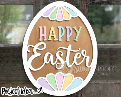 Easter Sign Bundle 2, Round door hanger svg, Glowforge laser file, Cricut cut file, Silhouette, Spring welcome sign svg