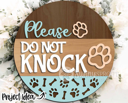 Dog Laser Sign Bundle, Round door hanger svg, Glowforge laser file, Cricut cut file, Front door welcome sign, Paw prints