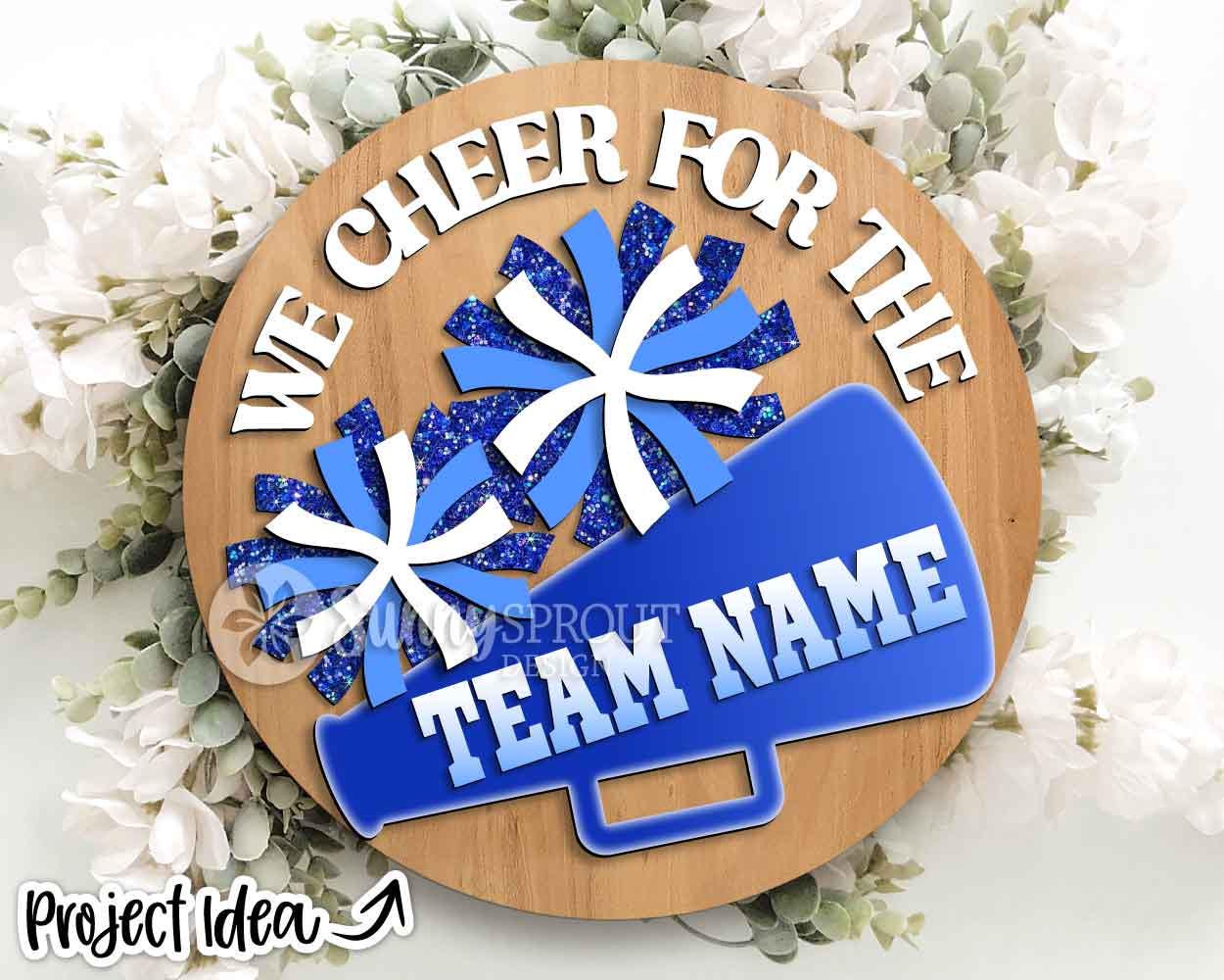 We Root For The Sport Team Bundle, Round door hanger design, SVG laser cut file, Cricut, Personalize customize name sign