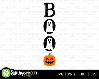 BOO Halloween Porch Sign SVG, Digital Download, Cricut SVG Cut File, Silhouette, Fall Door Porch Leaner Design