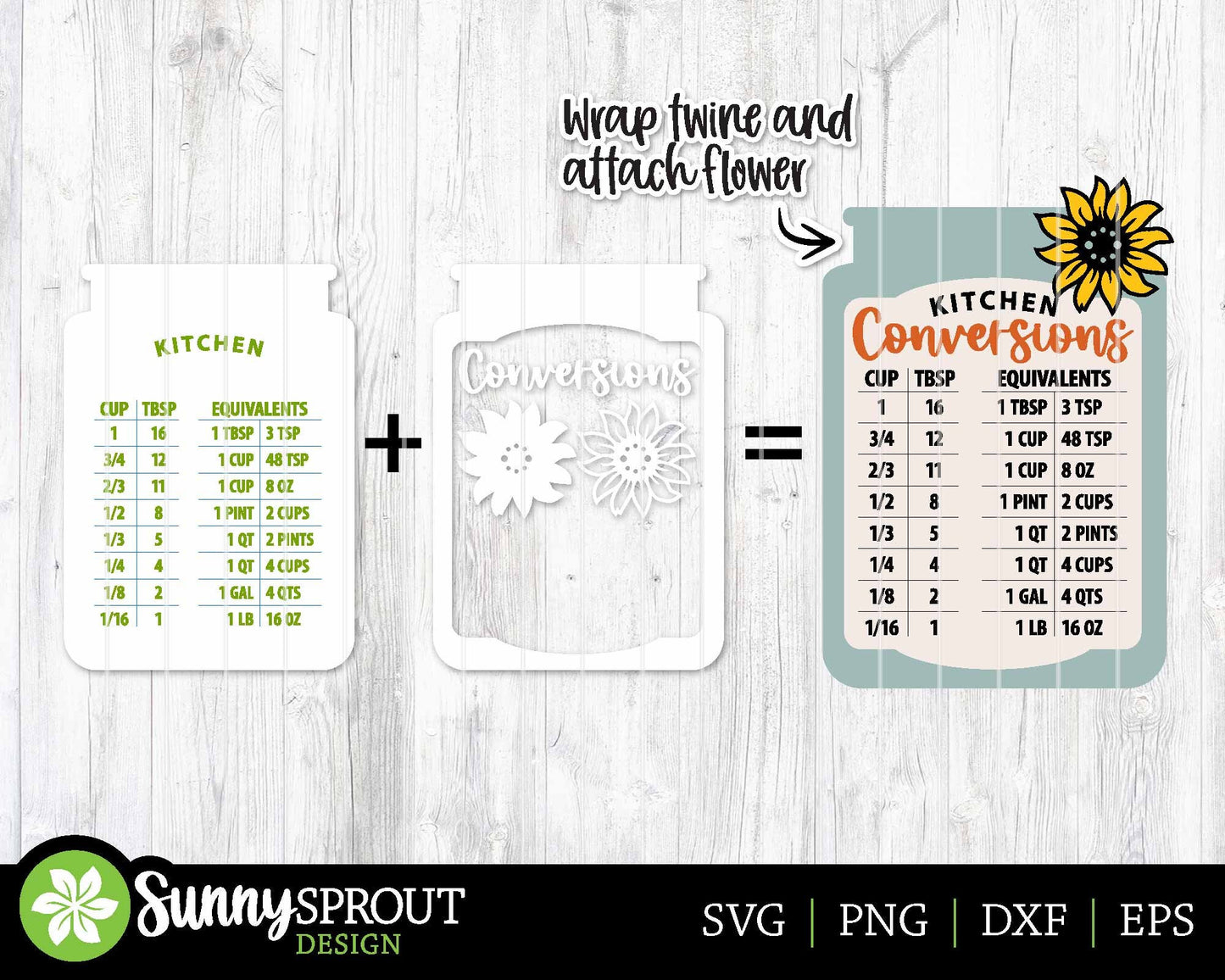 Kitchen Conversions Sign, Digital download, Wall art SVG, Glowforge laser cut file, Cricut, Baking measurement decor