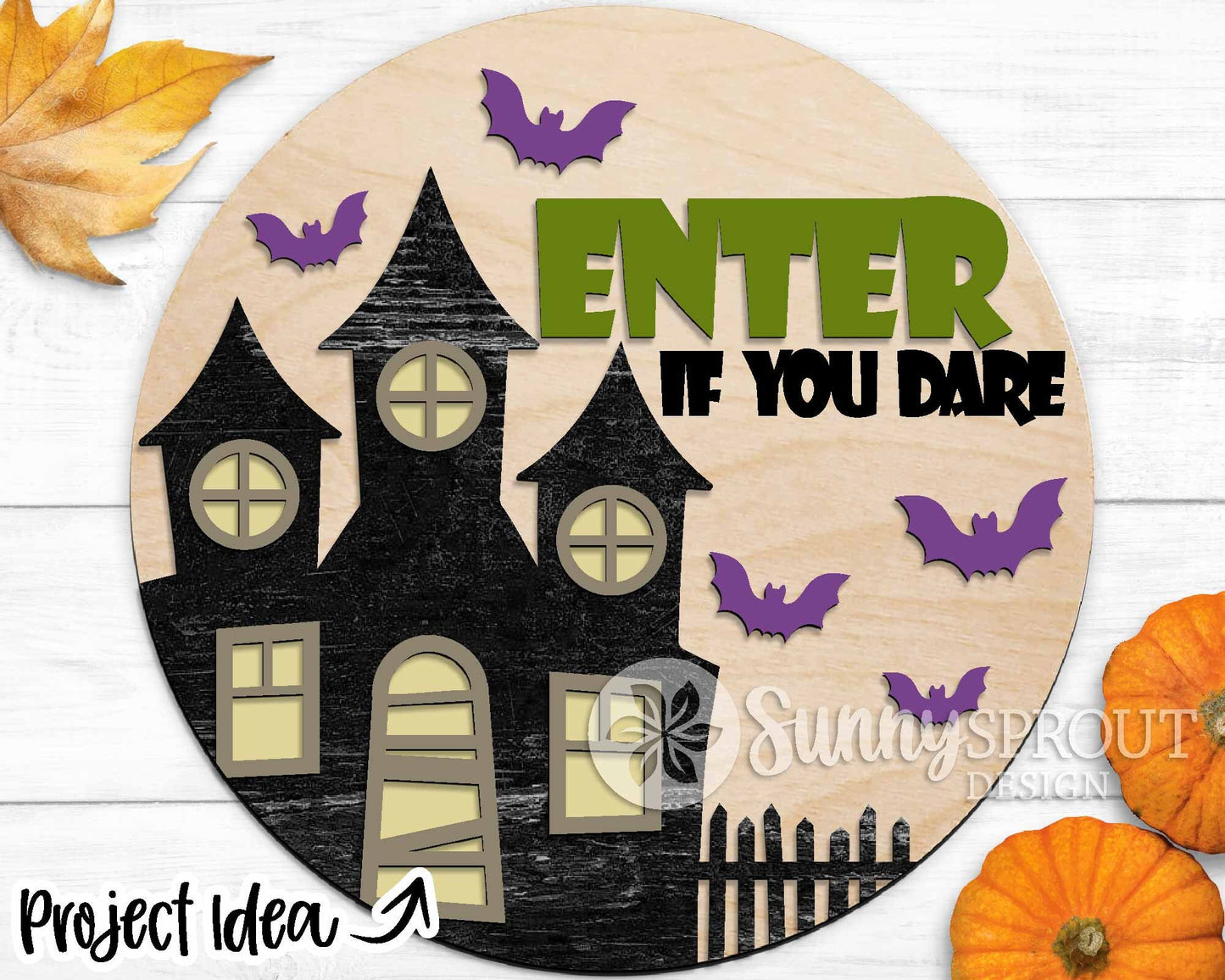 Halloween Laser Sign Bundle, Round door hanger, Glowforge laser file, Cricut cut file, Silhouette, Fall welcome sign svg