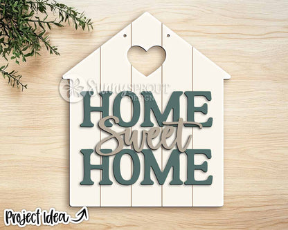 Home Sweet Home Shiplap Sign, Digital Download, SVG Laser Cut File, Cricut, Farmhouse Door Hanger Design