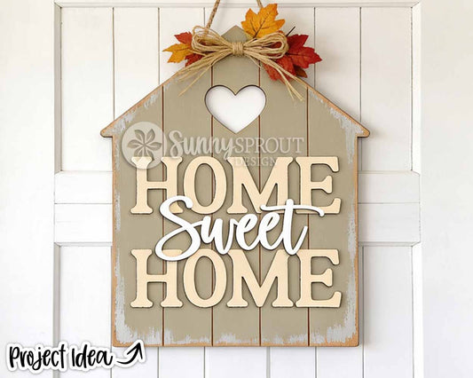 Home Sweet Home Shiplap Sign, Digital Download, SVG Laser Cut File, Cricut, Farmhouse Door Hanger Design