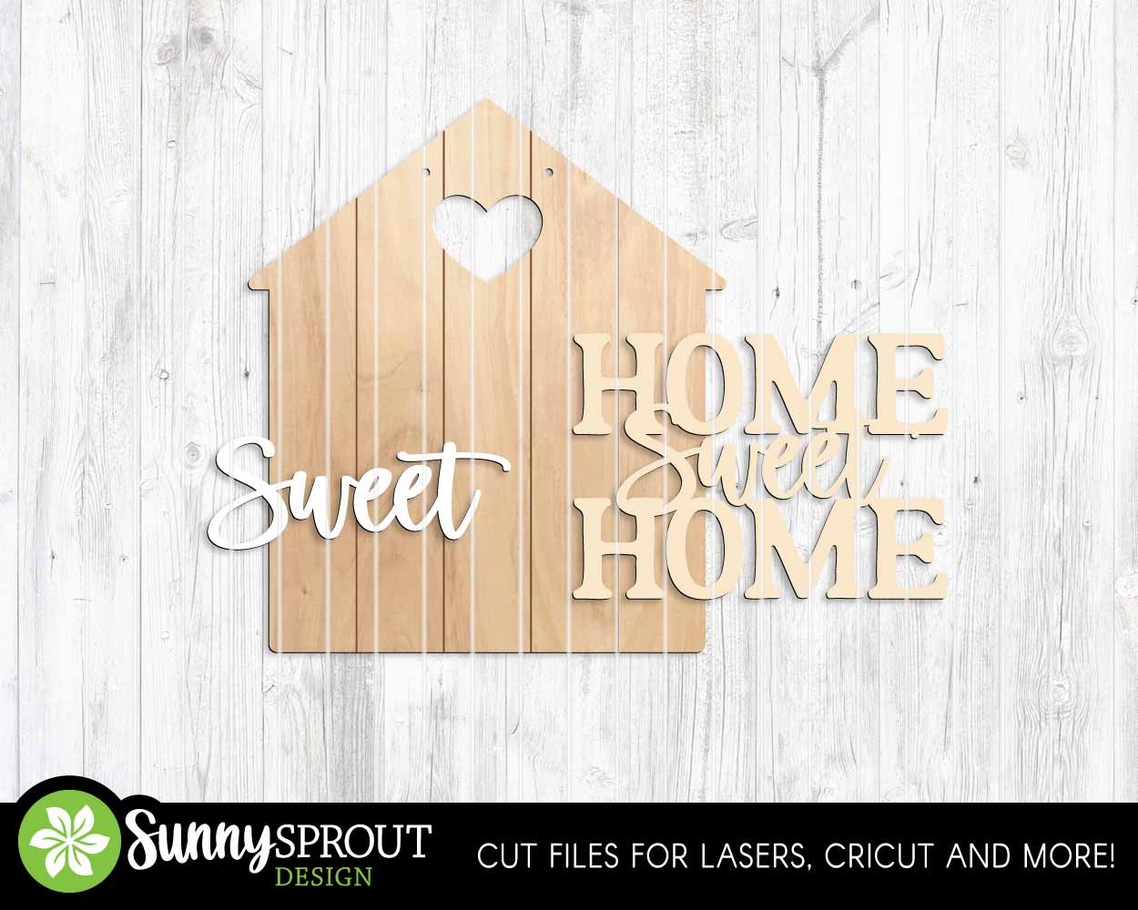 Home Sweet Home Shiplap Sign, Digital Download, SVG Laser Cut File, Cricut, Farmhouse Door Hanger Design