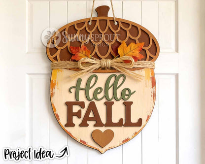 Rustic Fall Laser Sign Bundle, Digital Download, SVG Laser Cut Files, Cricut, Fall Thanksgiving Door Hanger Design, Farmhouse Decor