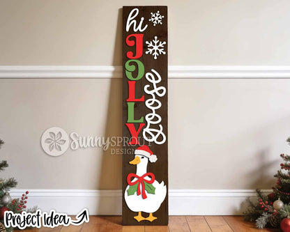 Hi Jolly Goose Sign, Digital Download, SVG Laser Cut File, Cricut, Christmas Holiday Santa Porch Leaner Design