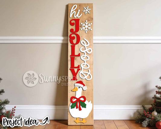 Hi Jolly Goose Sign, Digital Download, SVG Laser Cut File, Cricut, Christmas Holiday Santa Porch Leaner Design