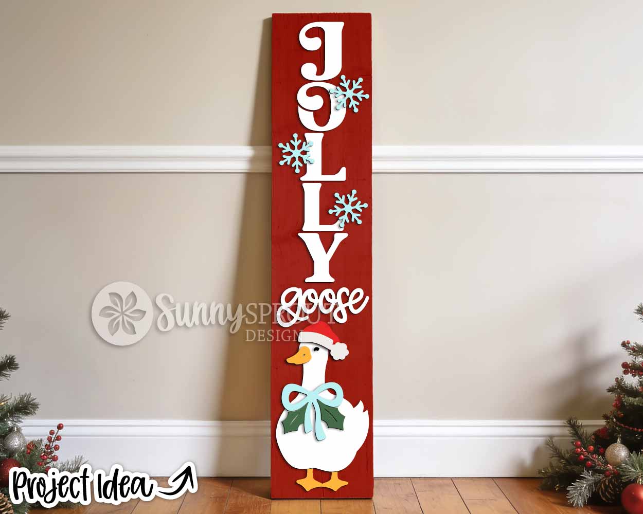 Jolly Goose Sign, Digital Download, SVG Laser Cut File, Cricut, Christmas Holiday Santa Porch Leaner Design (Copy)