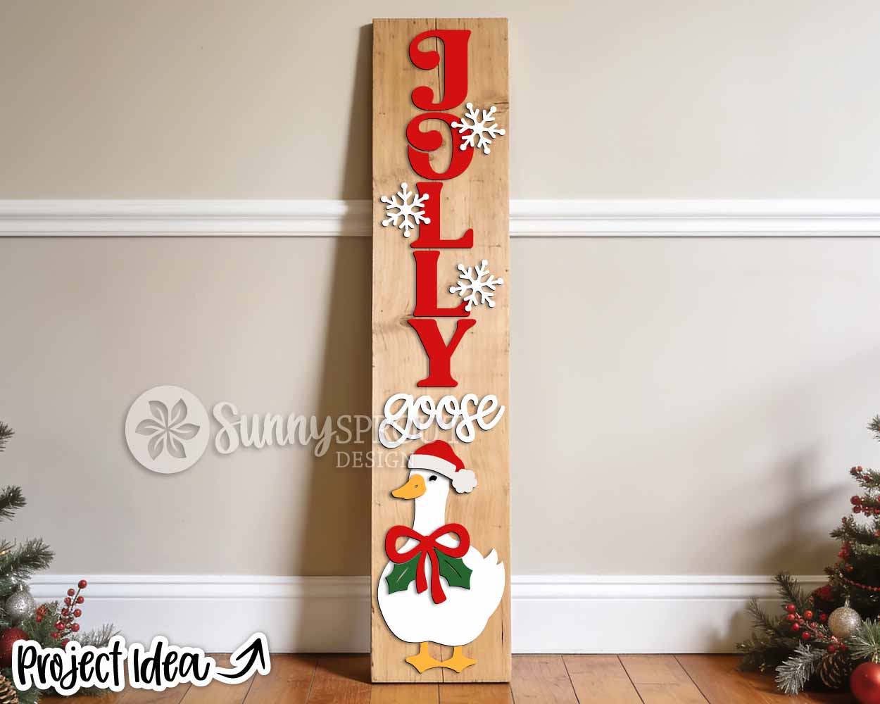 Jolly Goose Sign, Digital Download, SVG Laser Cut File, Cricut, Christmas Holiday Santa Porch Leaner Design (Copy)