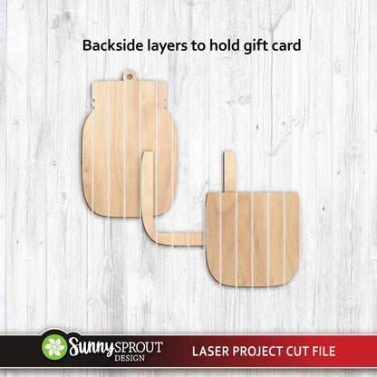 Mason Jar Gift Card Holder Ornament Bundle, Digital download, SVG laser cut file, Cricut, Christmas ornament design