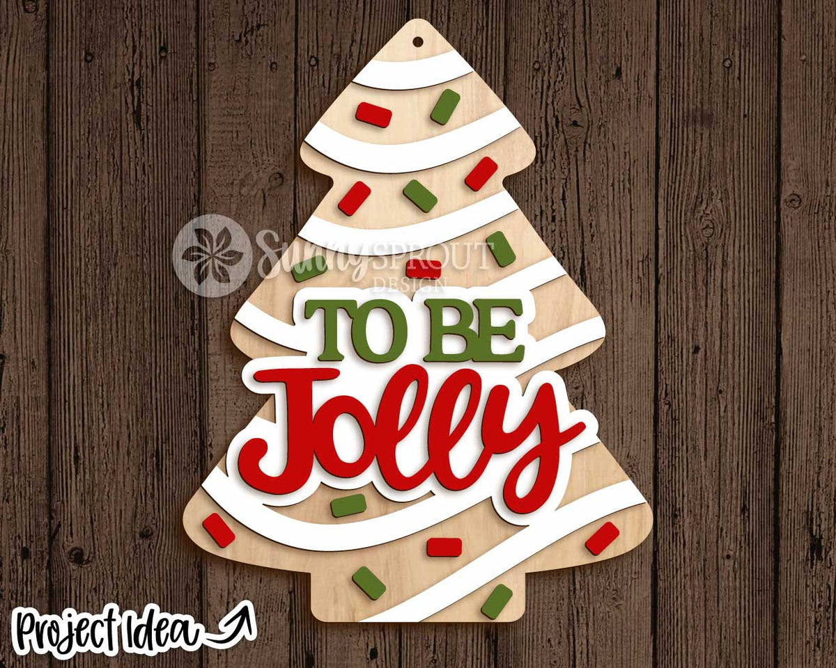 To Be Jolly Tree Sign, Digital Download, SVG Laser Cut File, Cricut, Christmas Door Hanger Ornament Design (Copy)