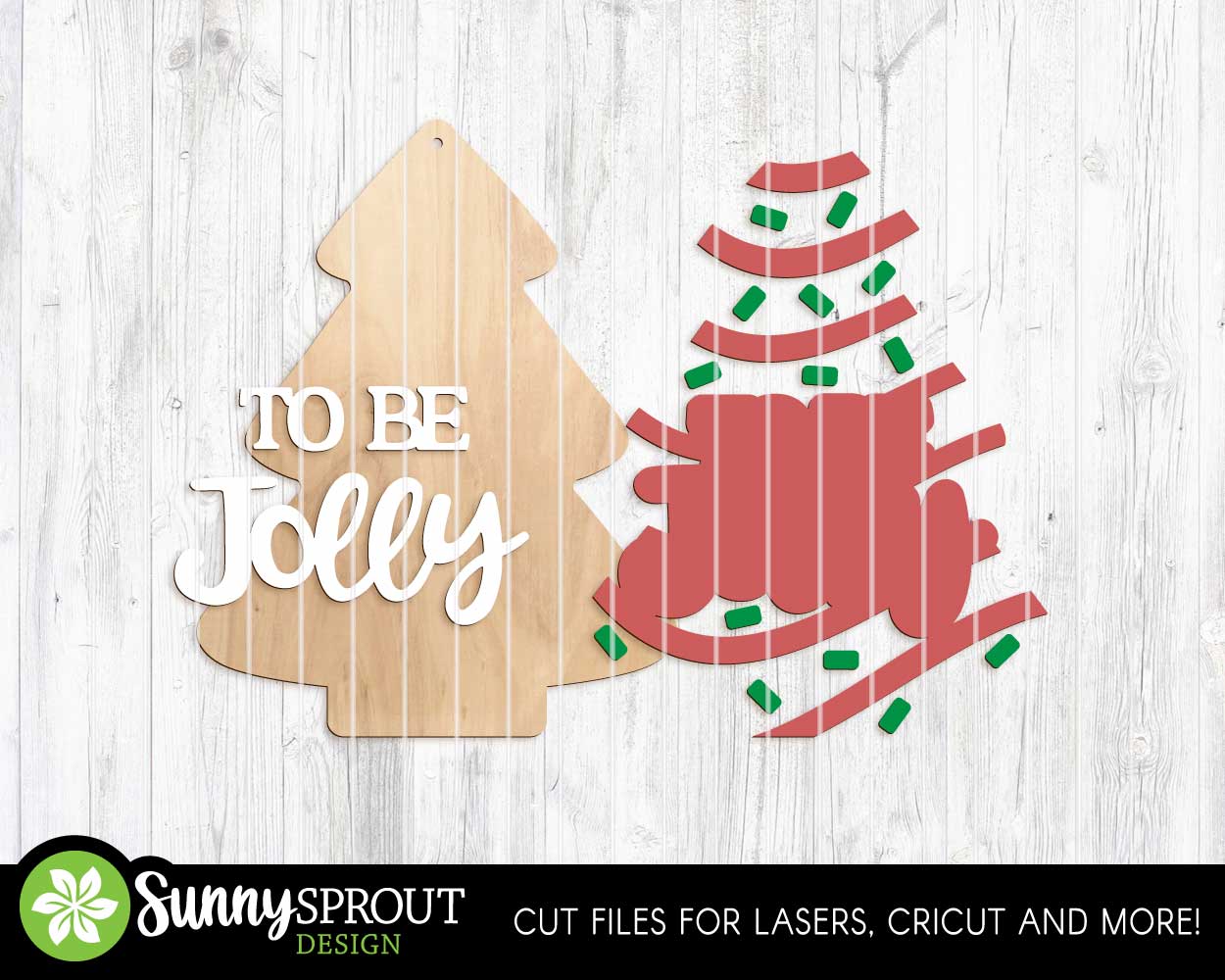 To Be Jolly Tree Sign, Digital Download, SVG Laser Cut File, Cricut, Christmas Door Hanger Ornament Design (Copy)
