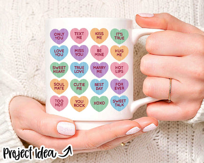 Conversation Hearts Candy SVG, Digital download, Cricut cut file, Silhouette, Valentine's Day design