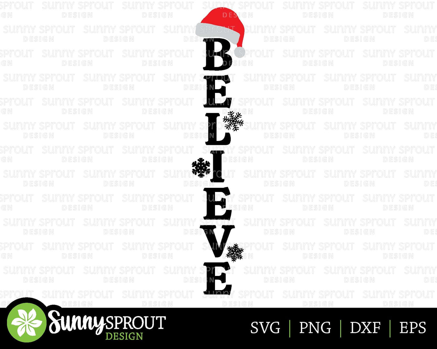Believe Santa Hat Porch Sign, Digital download, Cricut SVG cut file, Silhouette, Christmas door leaner design