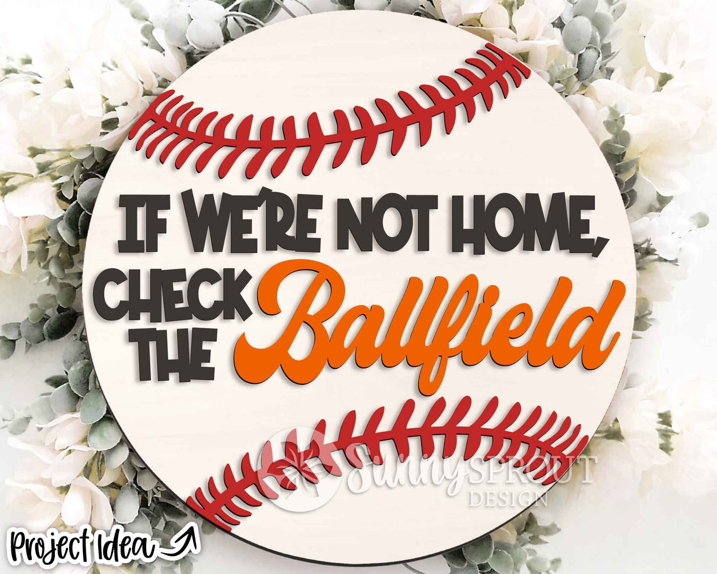 Check the Ballfield Sign, Digital Download, SVG Laser Cut File, Cricut, Door Hanger Wall Art Design, Baseball Sports Decor