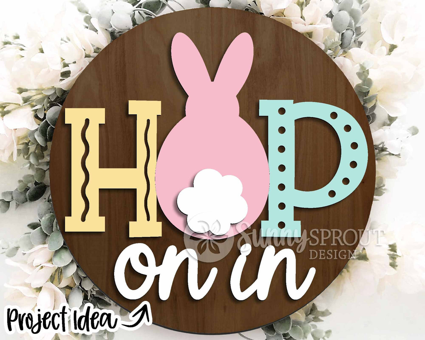 Easter Sign Bundle 4, Round door hanger svg, Glowforge laser file, Cricut, Spring welcome sign svg, Easter bunny egg svg