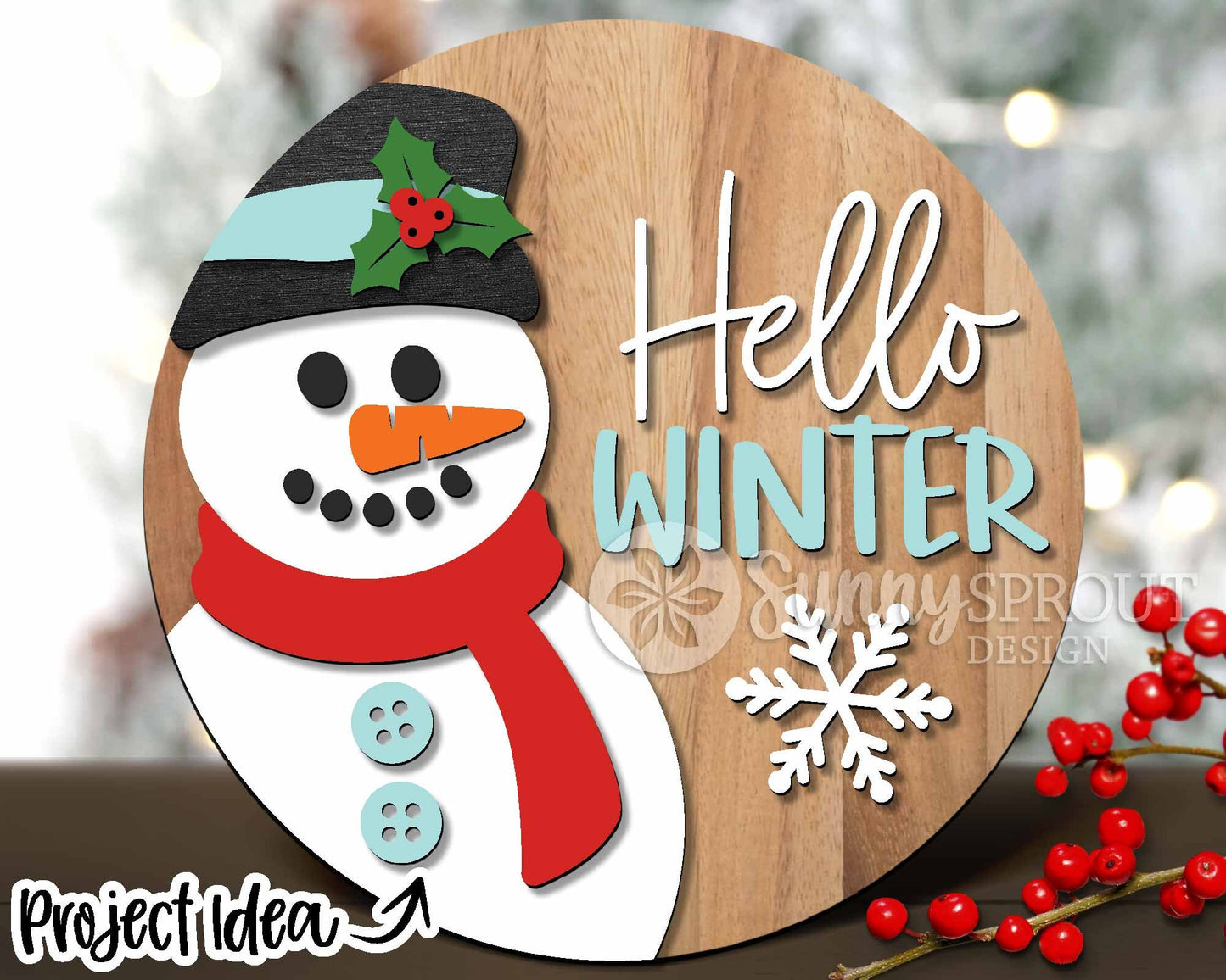 Holiday Laser Sign Bundle, Round door hanger, Glowforge laser file, Cricut, Silhouette, Christmas, Winter welcome sign