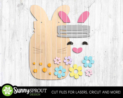 Easter Mason Jar Sign Bundle, Door hanger svg, Glowforge laser cut files, Cricut, Spring welcome sign svg