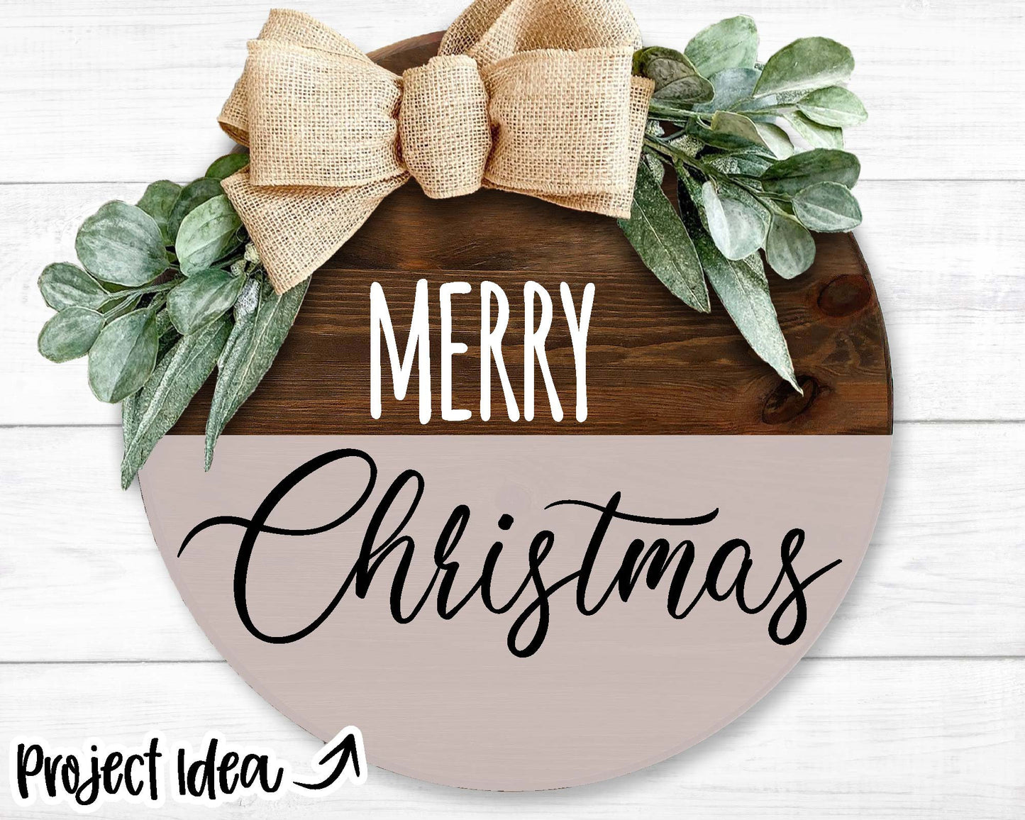 Merry Christmas SVG, Cricut SVG Cut File, Silhouette, Round Sign Design