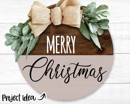 Merry Christmas SVG, Cricut SVG Cut File, Silhouette, Round Sign Design
