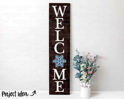 Welcome Snowflake; Digital Download | Print File, Cricut, Silhouette Cut File | Winter, Christmas Porch Sign Design | svg png dxf eps