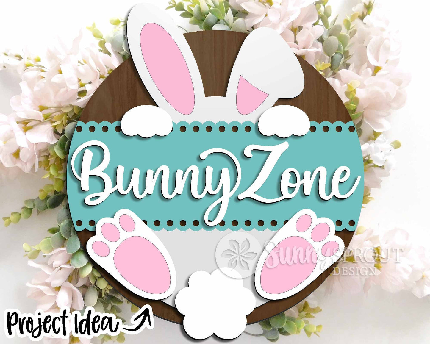 Easter Sign Bundle 3, Round door hanger svg, Glowforge laser file, Cricut, Spring welcome sign svg, Easter bunny egg svg