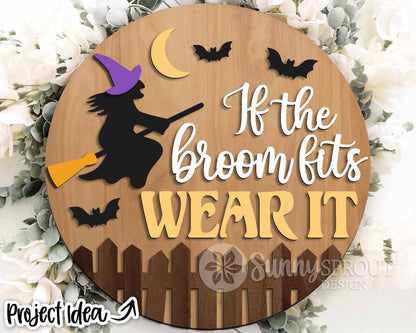 Halloween Laser Sign Bundle 2, Round door hanger, Glowforge laser file, Cricut cut file, Fall welcome sign svg, Spooky svg