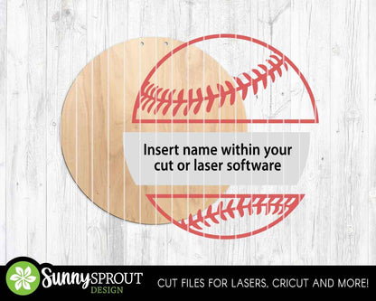 Sport Name Sign Bundle, Round door hanger svg, Glowforge laser file, Cricut, Football, Basketball, Hockey, Baseball, Personalize customize