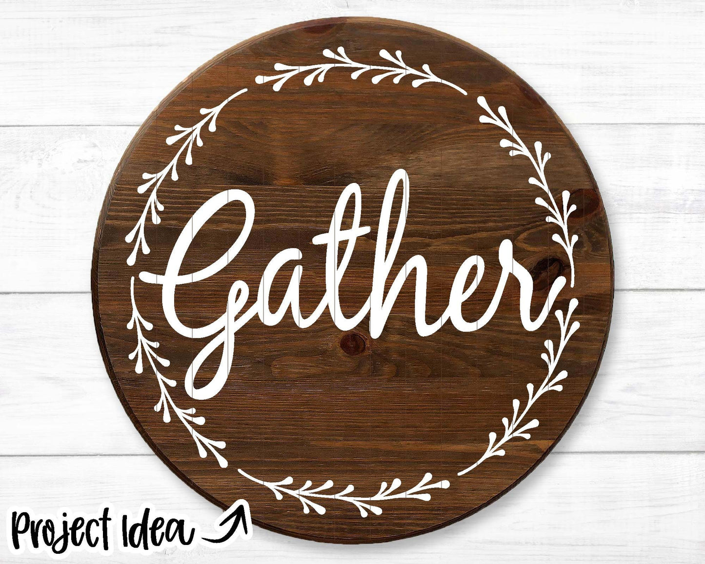 Gather Round Wreath SVG, Digital Download, Cricut Cut File, Silhouette, Round Sign Home Dining Room Decor