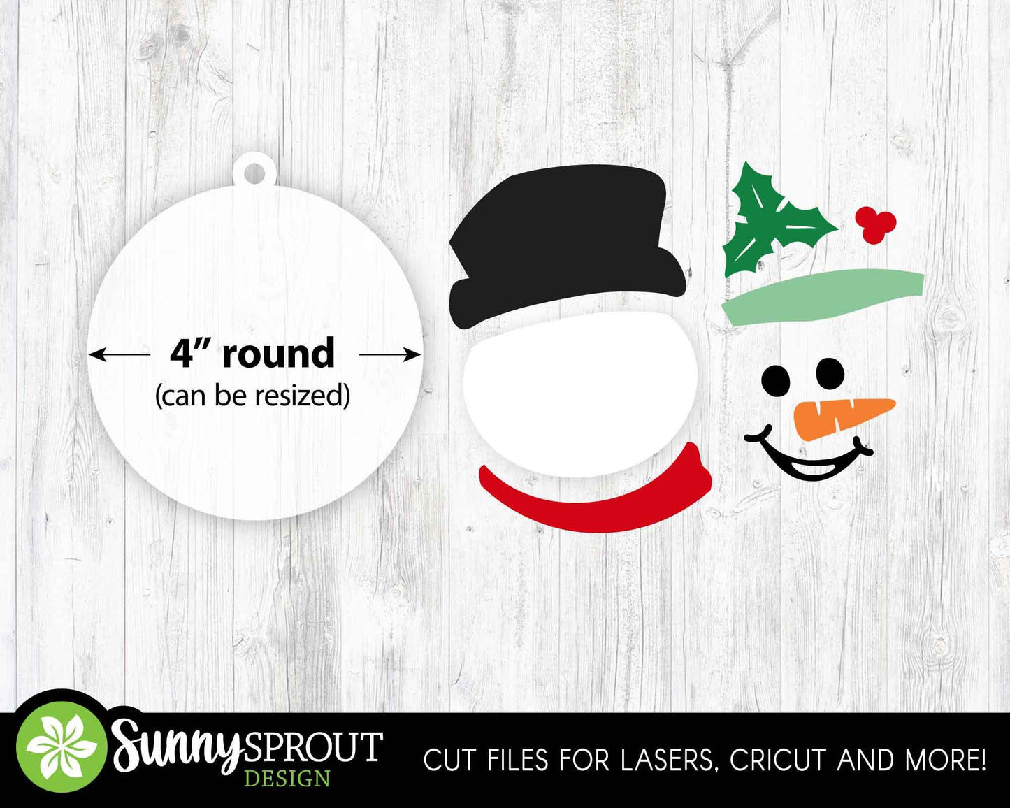 Christmas Ornament Bundle, Digital download, SVG laser cut file, Cricut, Santa snowman reindeer design