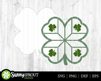 Barn Quilt Shamrock Sign, Digital Download, SVG Laser Cut File, Door Hanger Design, Farmhouse St. Patrick's Day Decor