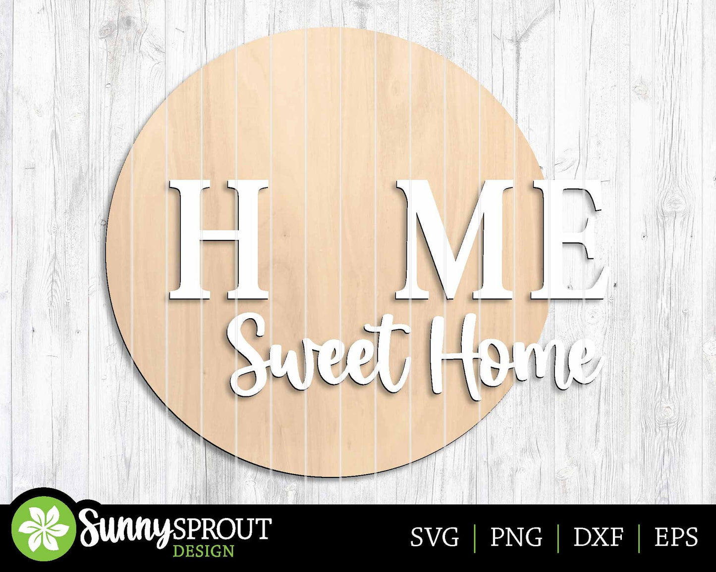Home Sweet Home Interchangeable Graphics Sign, Digtial Download, SVG Laser Cut File, Cricut, Seasonal Round Door Hanger Design