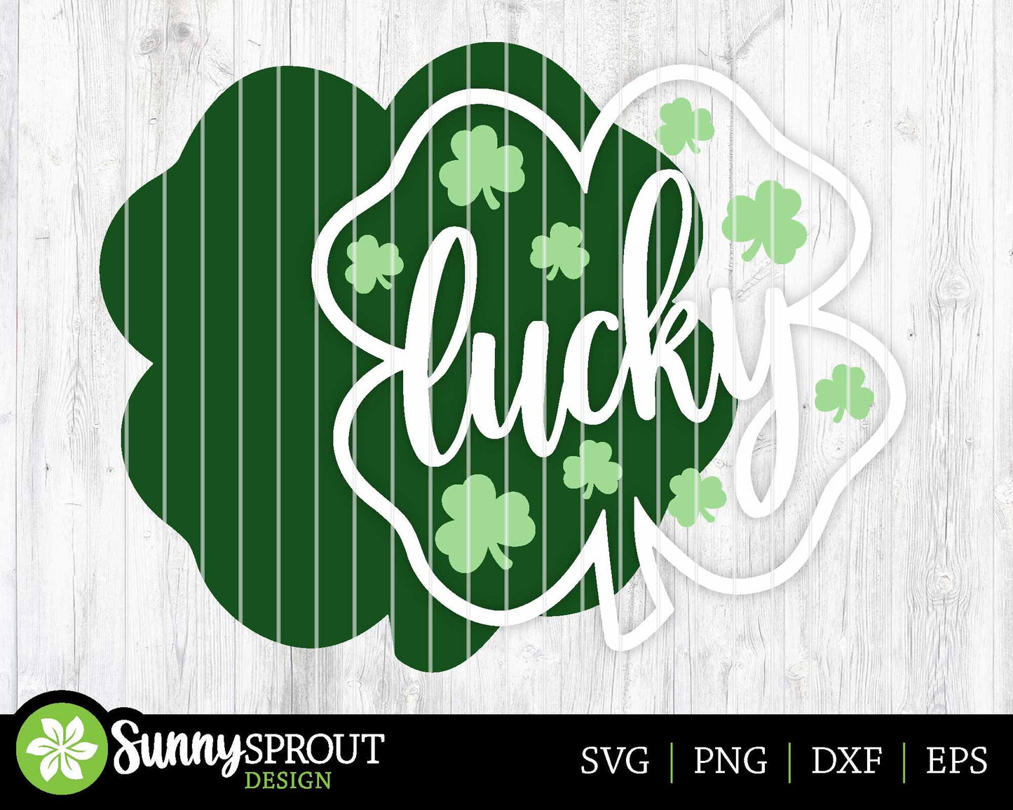 Lucky Shamrock Sign, Digital Download, SVG Laser Cut File, Cricut, Door Hanger Design, St. Patrick's Day Clover Decor