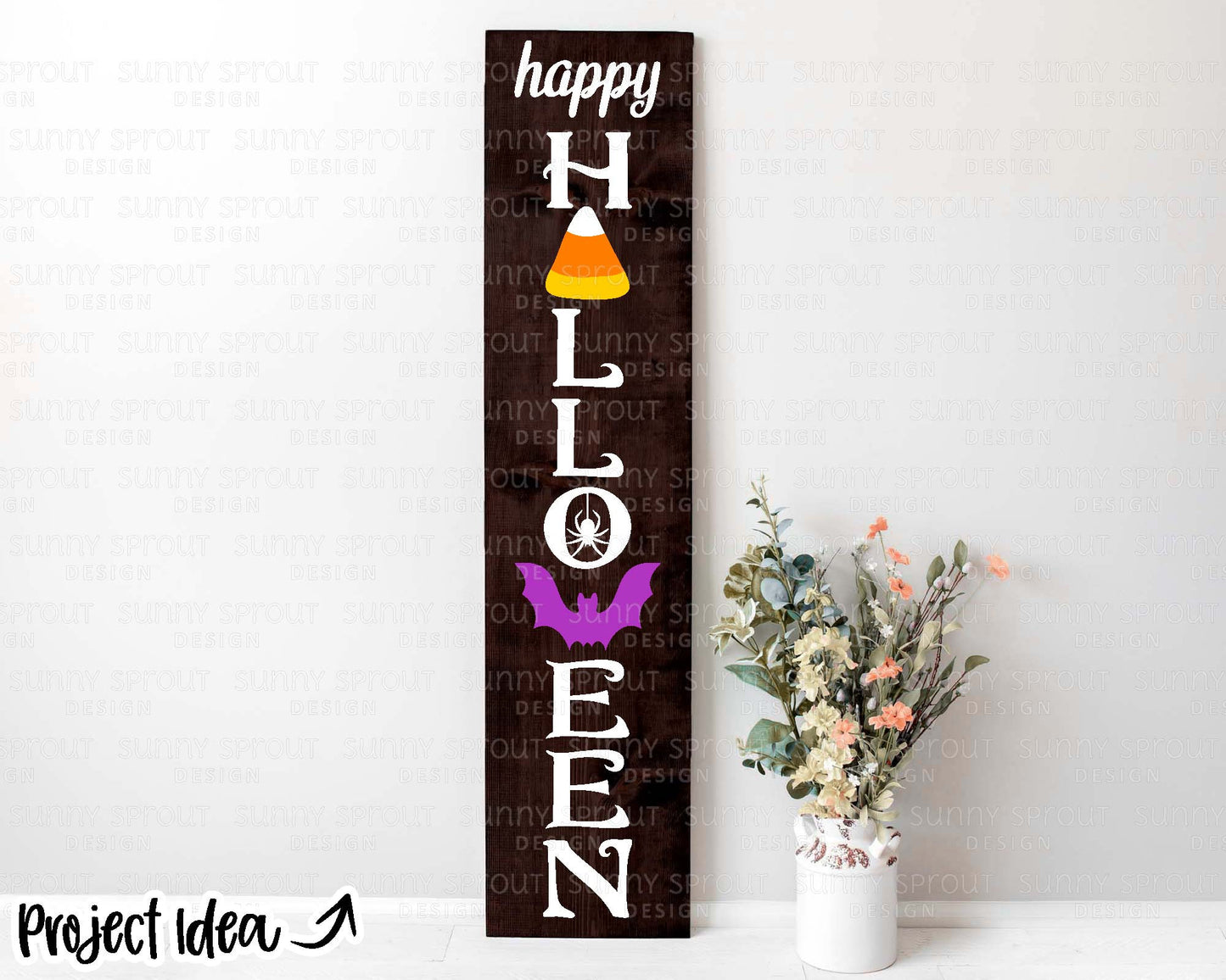 Happy Halloween Porch Sign, Digital Download, Cricut SVG Cut File, Silhouette, Fall Front Door Leaner Design